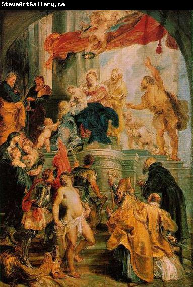 RUBENS, Pieter Pauwel Virgin and Child Enthroned with Saints